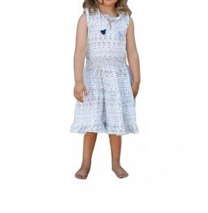 NEW POPPET & FOX peacock dress in blue